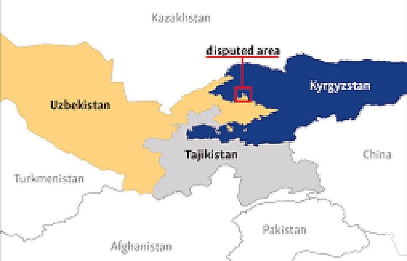 Tajikistan Kyrzystan map