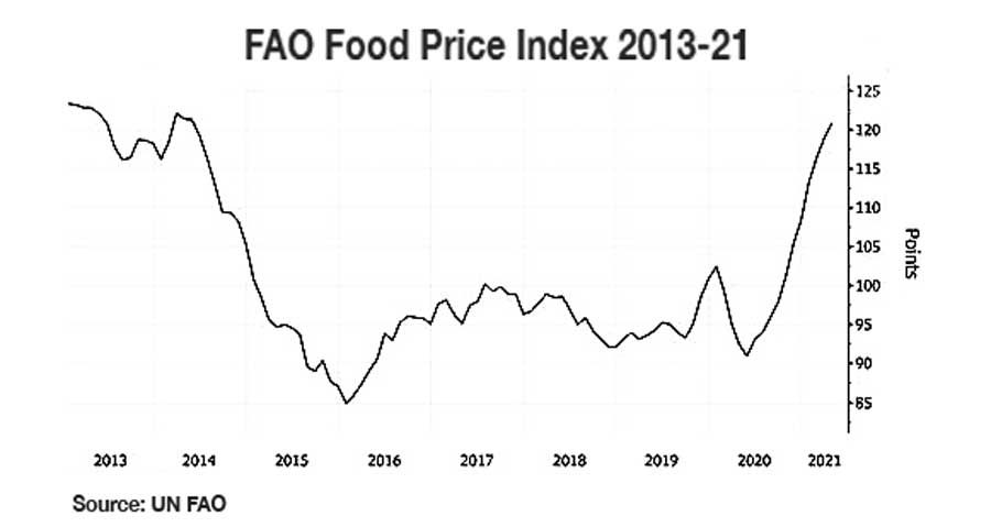 FAO FOOD PRICE INDEX 2014-2021