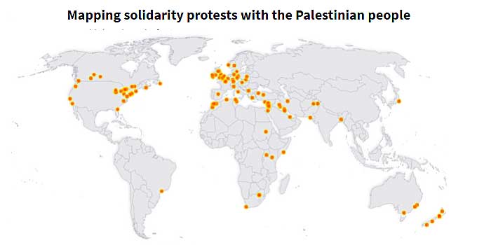 solidarity protests with Palestinian people